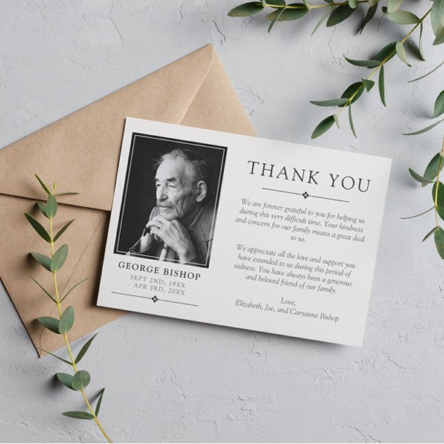 Off-White Gray Minimalist Photo Sympathy Thank You (Creator Uploaded)