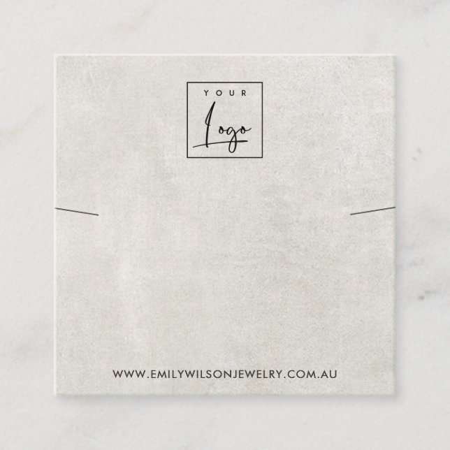 OFF WHITE GREY CONCRETE NECKLACE BRACELET DISPLAY SQUARE BUSINESS CARD (Front)