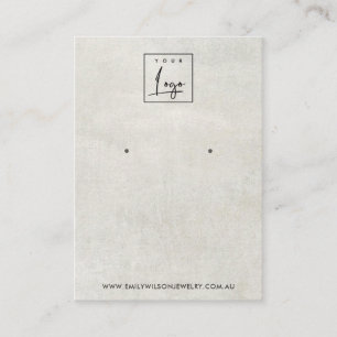 OFF WHITE GREY CONCRETE STUD EARRING DISPLAY CARD