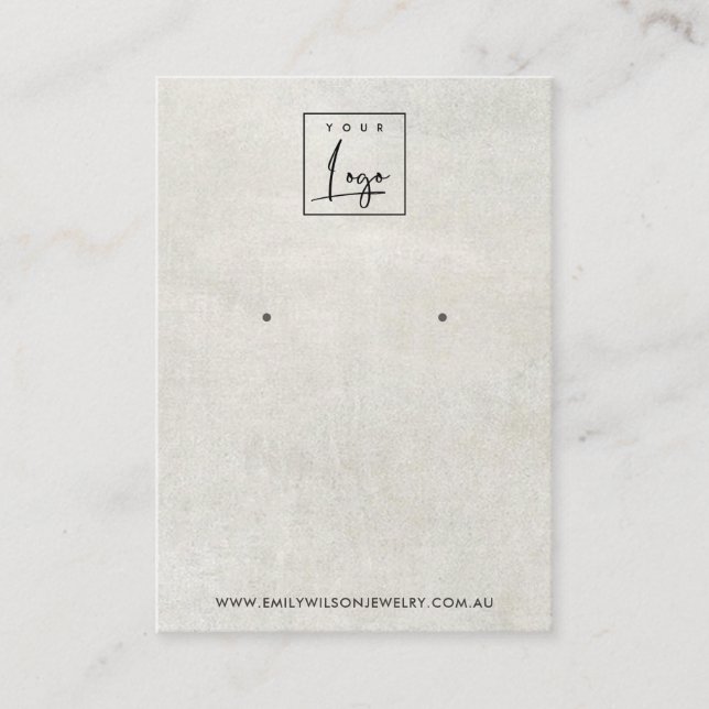 OFF WHITE GREY CONCRETE STUD EARRING DISPLAY CARD (Front)
