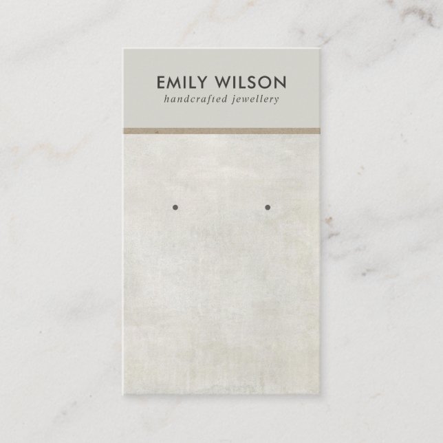 OFF WHITE GREY CONCRETE STUD EARRING DISPLAY CARD (Front)