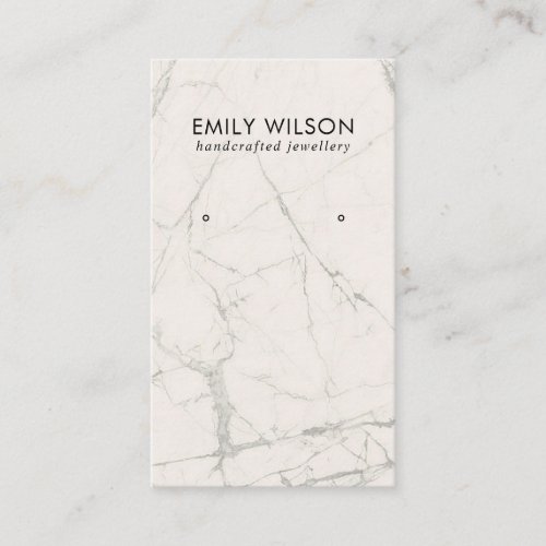 OFF WHITE GREY MARBLE TEXTUR STUD EARRING DISPLAY BUSINESS CARD