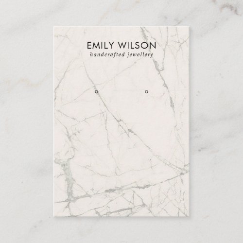 OFF WHITE GREY MARBLE TEXTURE STUD EARRING DISPLAY BUSINESS CARD