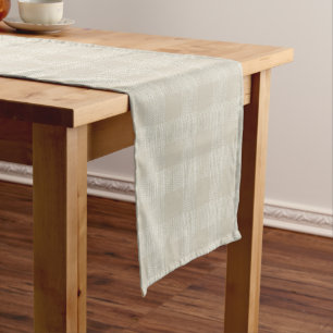 Off White Large Check Farmhouse Style Long Table Runner
