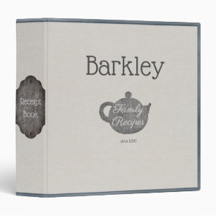 Off White Leatherette Look Family Recipes 3 Ring Binder