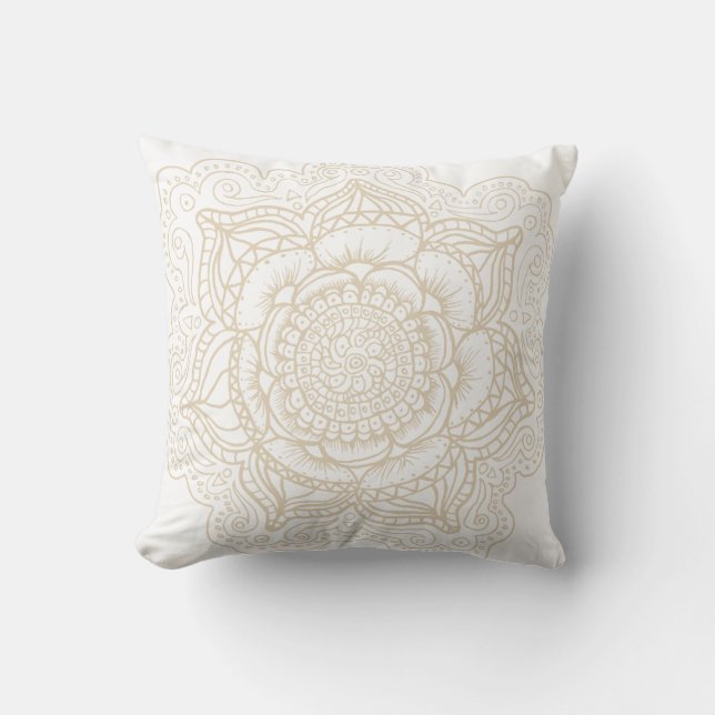 Off-White Mandala Throw Pillow (Front)