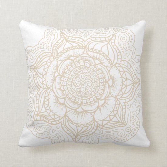 Off-White Mandala Throw Pillow