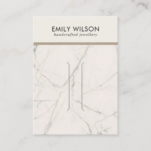 OFF WHITE MARBLE TEXTURE HAIR CLIP DISPLAY CARD