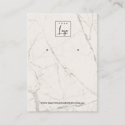 OFF WHITE MARBLE TEXTURE STUD EARRING DISPLAY CARD