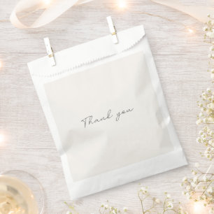 off-white, milk white, warm white Thank you Favor Bag