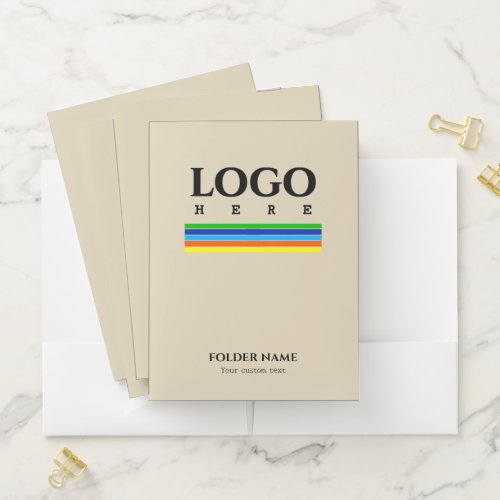 Off_White Modern Stripes Logo Business Card Slot Pocket Folder