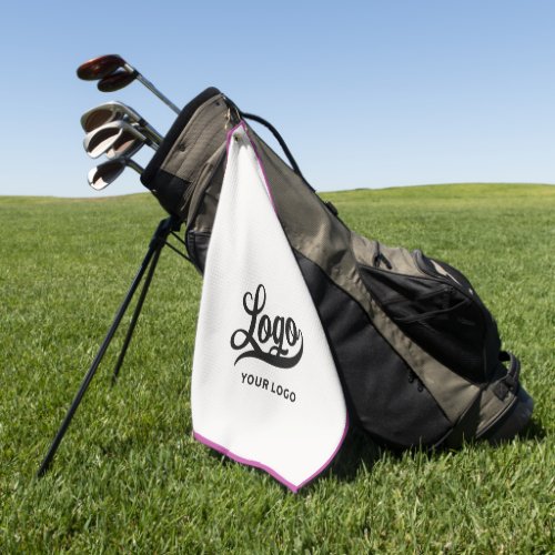 Off white  Pink border Company Logo Business Clu Golf Towel