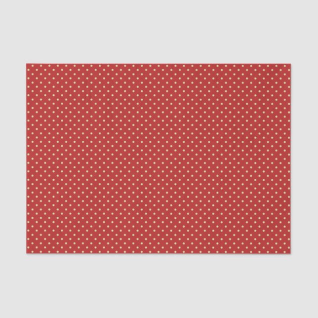 Off-White Polka Dots on Red Tissue Paper (Front)