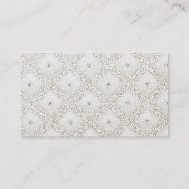 Off White Quilted Look Business Card (Front)