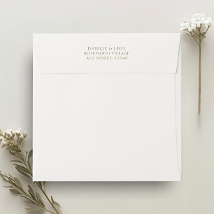 Off-White Square Wedding Invitation Envelope
