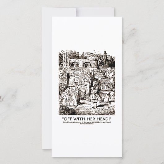 Off With Her Head Wonderland Alice Queen Quote (Front)