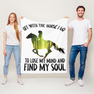 Off With The Horse I Go To Lose My Mind Forest Fleece Blanket