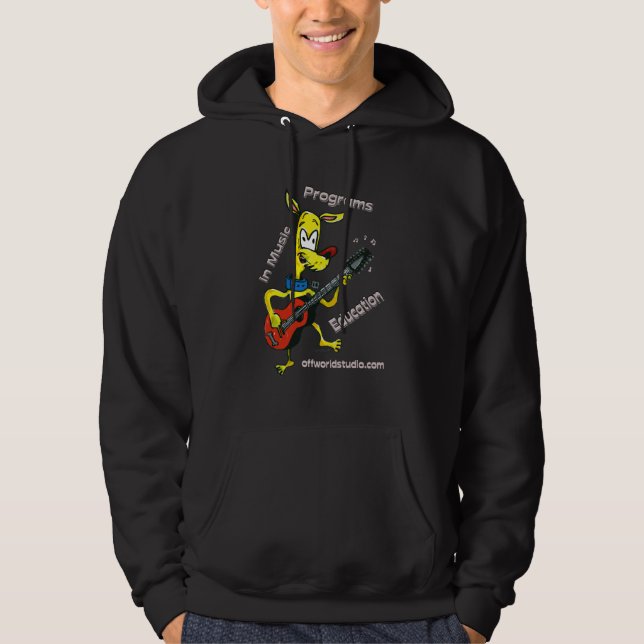 Off World Studio Guitar Dog for dark apparel Hoodie (Front)