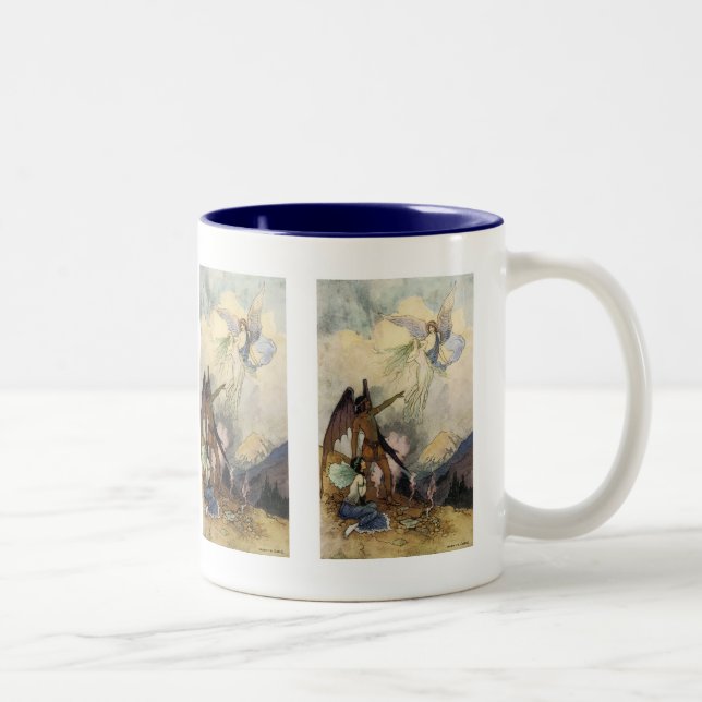 Off, ye icy Spirits, Fly Two-Tone Coffee Mug (Right)