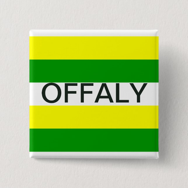 Offaly Silk Ribbon Flag Button (Front)