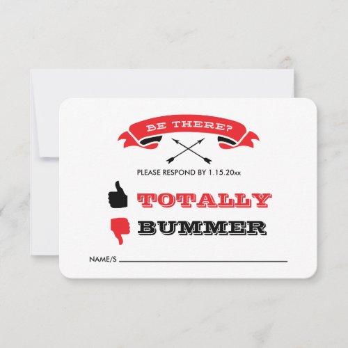 Offbeat Wedding RSVP - Black and Red