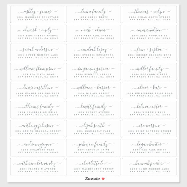 Offblack Script Guest Address Labels (Sheet)