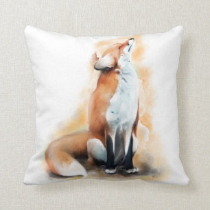 Offended fox. throw pillow