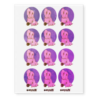 offended puppy funny cartoon temporary tattoos