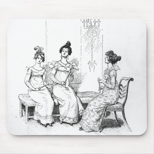Offended two or three young ladies mouse pad (Front)