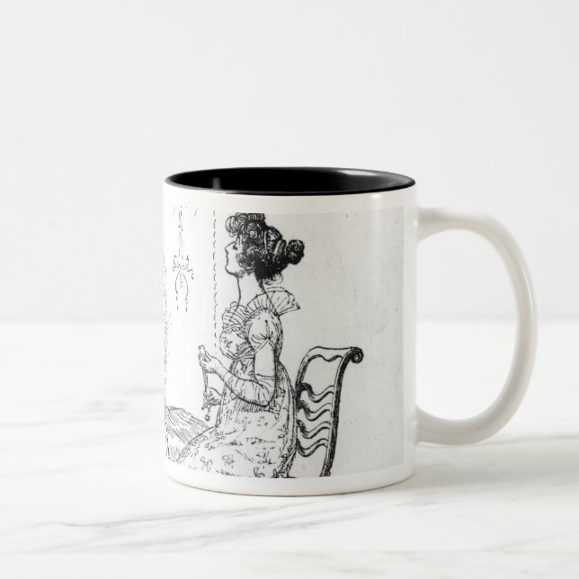 Offended two or three young ladies Two-Tone coffee mug (Right)