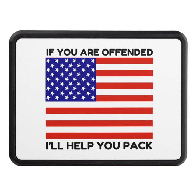 Offended USA Flag Help Hitch Cover (Front)