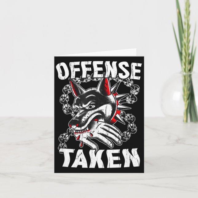 Offense Taken Meme Funny Dog Funny Halloween Card (Front)