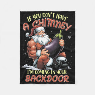 Offensive Christmas Adult Ual Innuendo Santa Rude Fleece Blanket