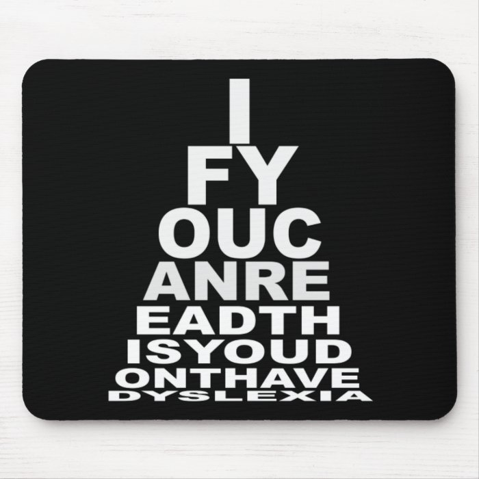 Offensive dyslexic mouse pad