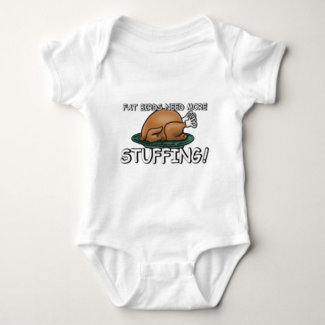 Offensive fat joke baby bodysuit (Front)