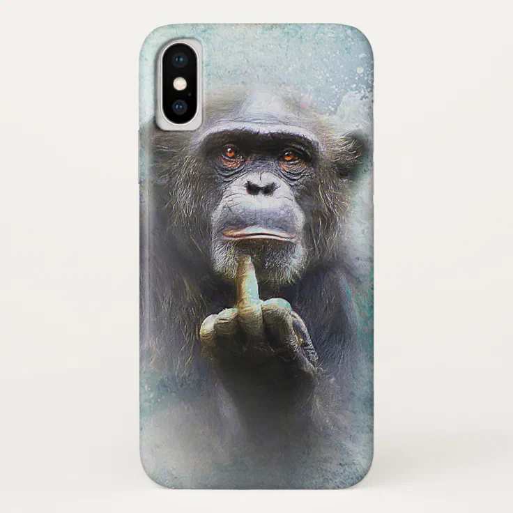 Offensive Funny Animal Chimpanzee Middle Finger Case-Mate iPhone Case | Zazzle Offensive Funny Animal Chimpanzee Middle Finger Case-Mate iPhone Case | Zazzle