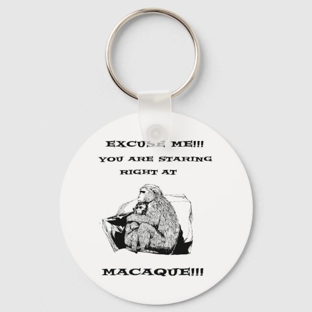 offensive humor Funny Macaque monkey Keychain (Front)
