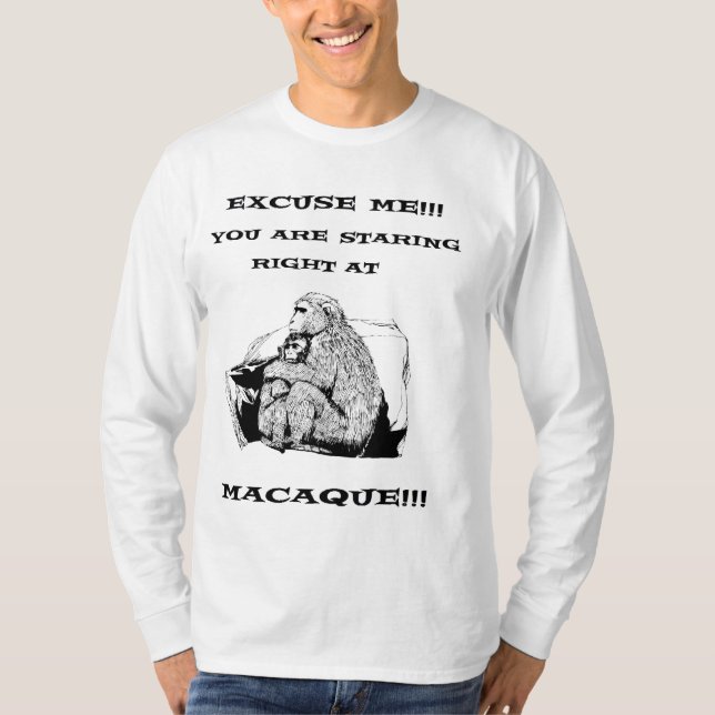 offensive humor Funny Macaque monkey T-Shirt (Front)