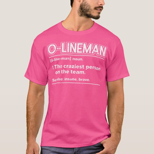Offensive O Lineman Definition Football Funny Grid T-Shirt (Front)