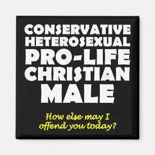 Offensive Prolife Male Christian Fridge Magnet