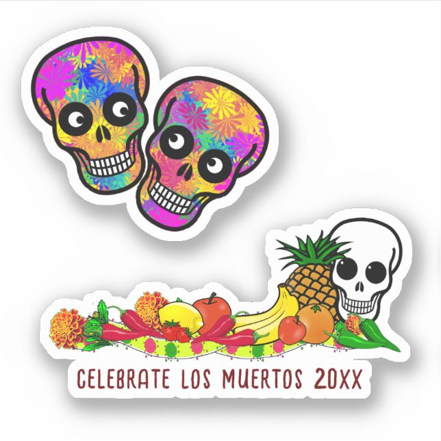 Offerings For Dia De Los Muertos Sticker (Front)
