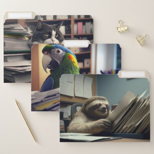 Office Animals File Folder