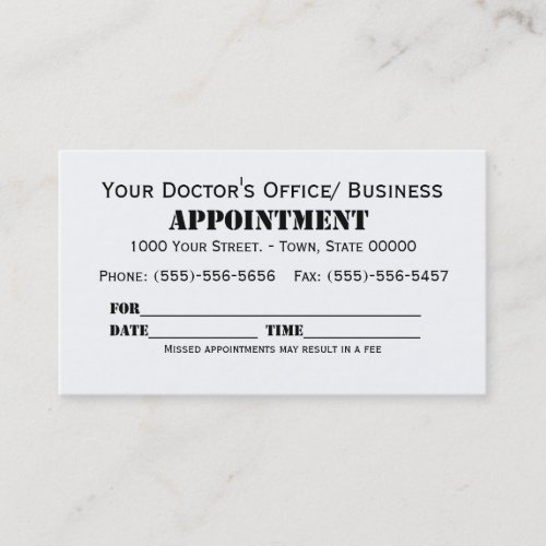 Appointment Business Card Templates