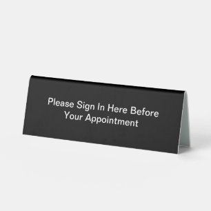 Office Appointment Check In Sign