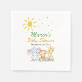 Office Baby Shower Animal Jungle Gender Neutral Napkins