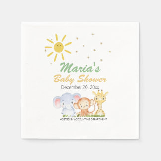 Office Baby Shower Animal Jungle Gender Neutral  Napkins