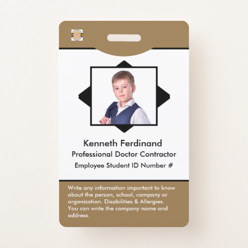 Office Bar Code Logo Id Card Identification Custom Badge