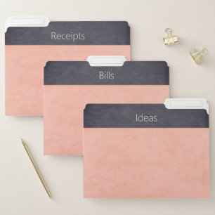 Office Bill Receipts Organizer Pink Modern File Folder