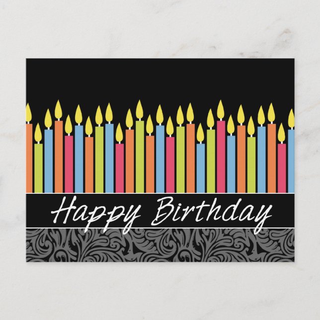 Office Birthday Card with Candles (Front)