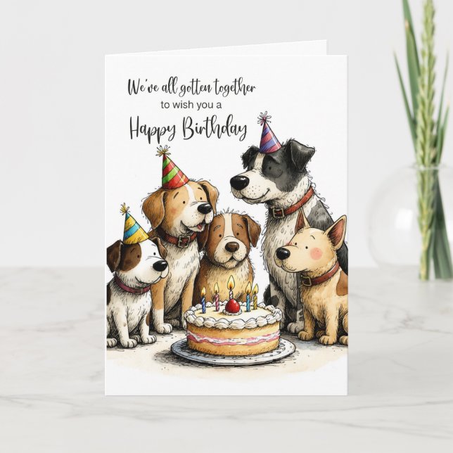 Office Birthday From All of Us Dogs Card (Front)